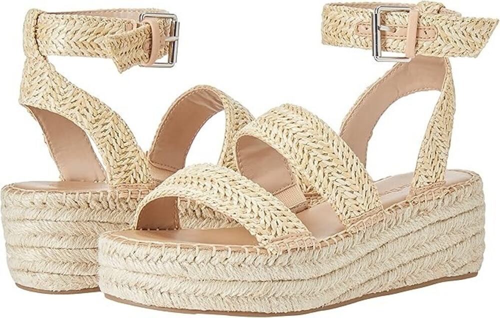 NIB Listilla Espadrille Platform Wedge Sandals Raffia Ankle Strap Womens 11